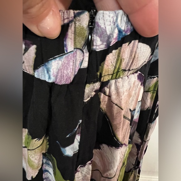 Lulu San Tropez floral jumpsuit wide legs w front slits & open strap back sz XS - Picture 12 of 14